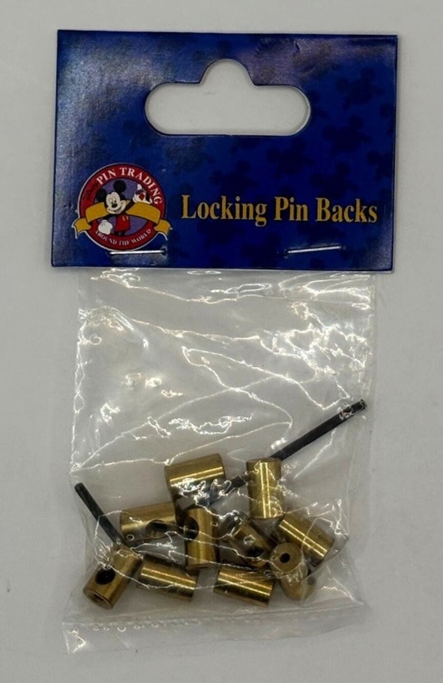 Disney Parks Pin Trading Brass Locking Pin Backs Set with Tool New